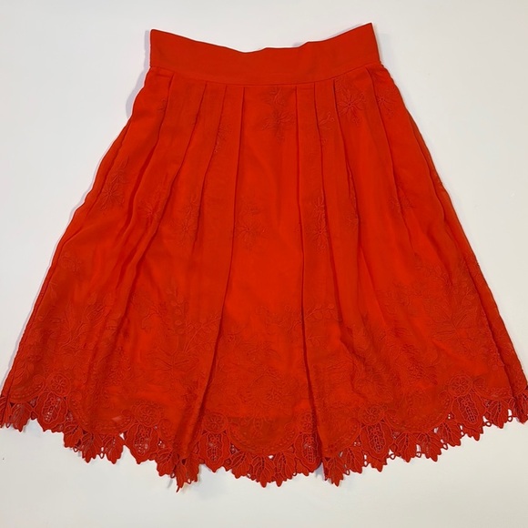 eva mendes for New York & Company Dresses & Skirts - Eva Mendes Red Pleated Embellished Knee-Length Skirt